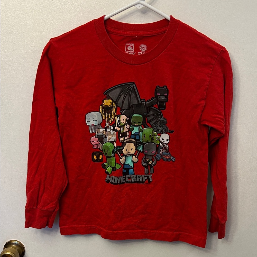 Mojang Minecraft Long Sleeve Red Size YS